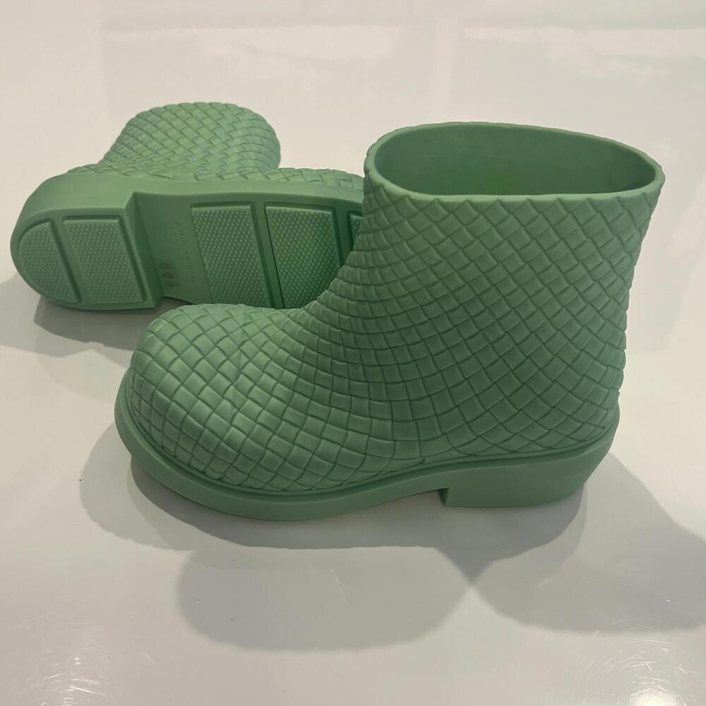 $850 Bottega Veneta Green Fireman Boots size 38 .5 - Picture 6 of 14